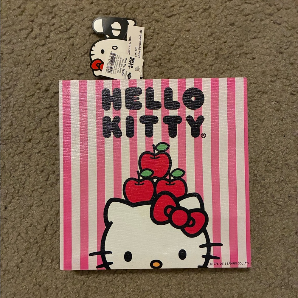 NWT Hello Kitty Striped Canvas Wall Art
